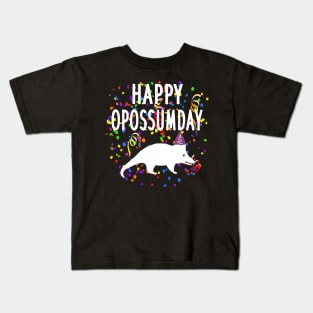 Happy Opossum Opossumday animal gang motif pet Kids T-Shirt